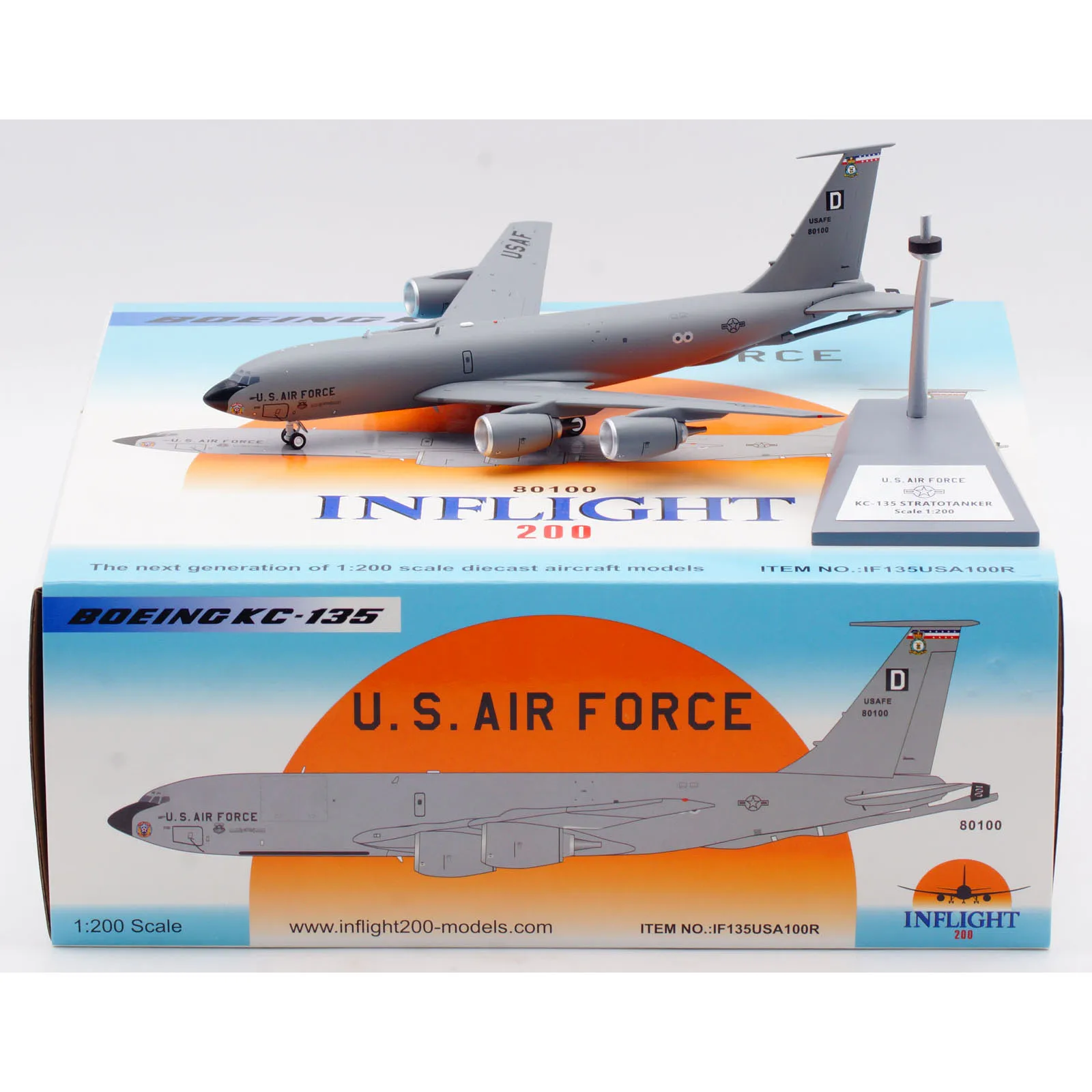 

IF135USA100R Alloy Collectible Plane Gift INFLIGHT 1:200 USAF U.S.AIR FORCE Boeing KC-135 Diecast Aircraft Jet Model 58-0100