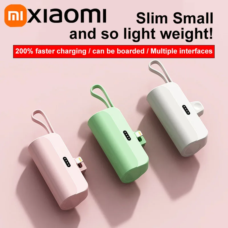 Portable Battery Charger Xiaomi Mini Mobile Power Bank 30000mAh Capsule High Capacity Portable Emergency Supply Fast Charging External Battery For iPhone