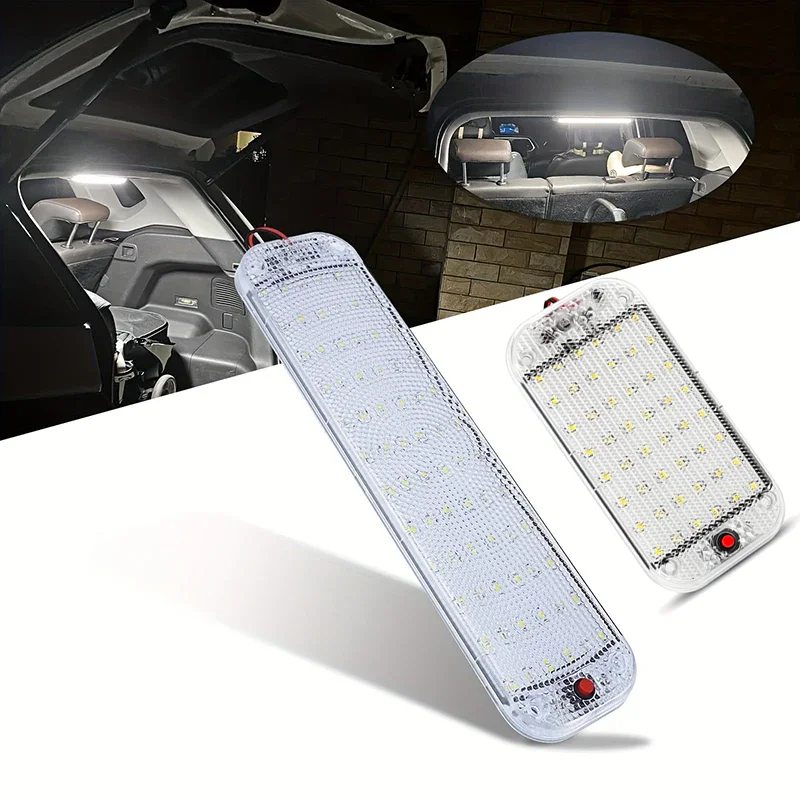 1pc 12V-80V Car Interior Led Light Bar White Light Tube With Switch For Van Lorry Truck RV Camper Boat Indoor Car Ceiling Lights