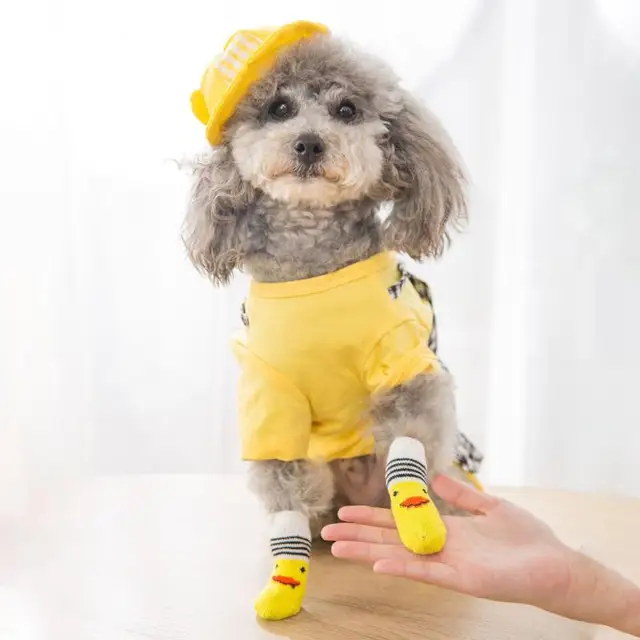 set Cute Pet Socks Anti-Slip Knitted Cats Shoes Anti-scratch For Cats Shoes Thick Cat Claw Protection Accessories For Cats 3