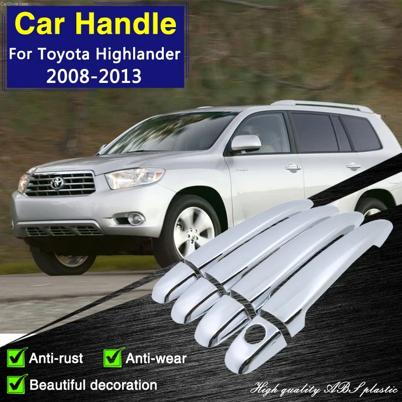

for Toyota Highlander Kluger XU40 2008 2009 2010 2011 2012 2013 Chrome Door Handle Cover Car Accessories Rustproof Stickers Cap