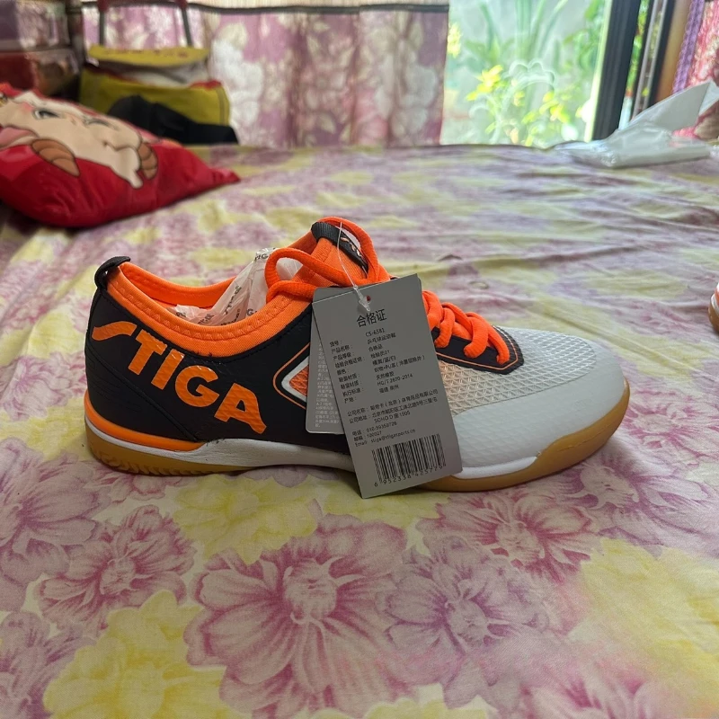Professional Table Tennis Shoe For Unisex Orange Blue Indoor Court Shoes Men Women Athletic Shoe Hard-Wearing Badminton Sneakers
