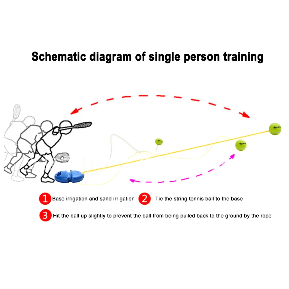 Tennis Accessories Solo Tennis Training Kit Rebound Ball with Long Elastic Rope Rebounder for Self Practice