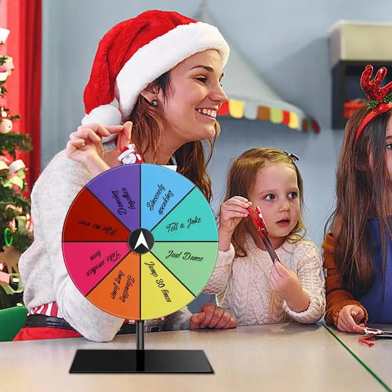 Prize Wheel Game Dry Erase Spin Wheel Spinner Color Roulette Heavy Duty Editable Spin Prizes Tabletop Prize