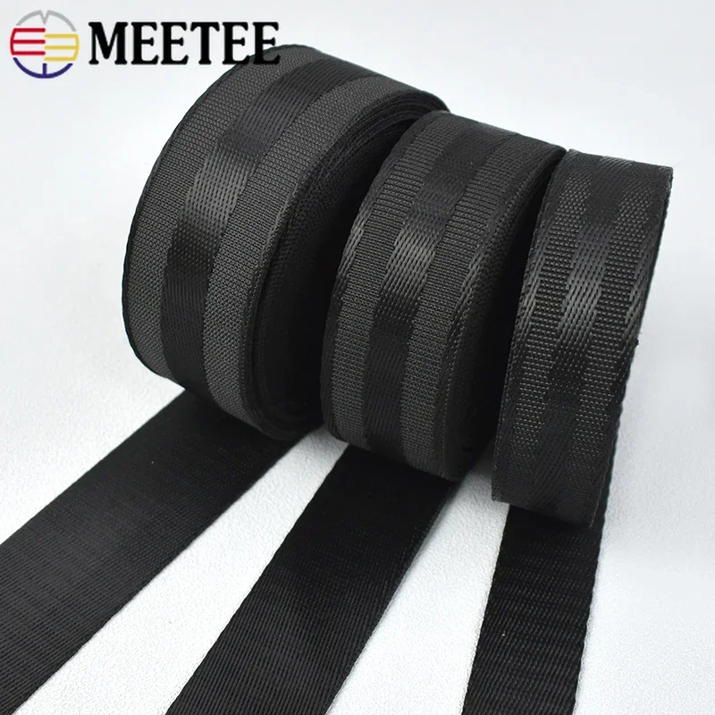 1-5M 25/32/38mm Nylon Webbing 1.2mm Thick Black Car Seat Belt Backpack Strap Sling Band Sewing Braid Binding Trim Hand Accessory