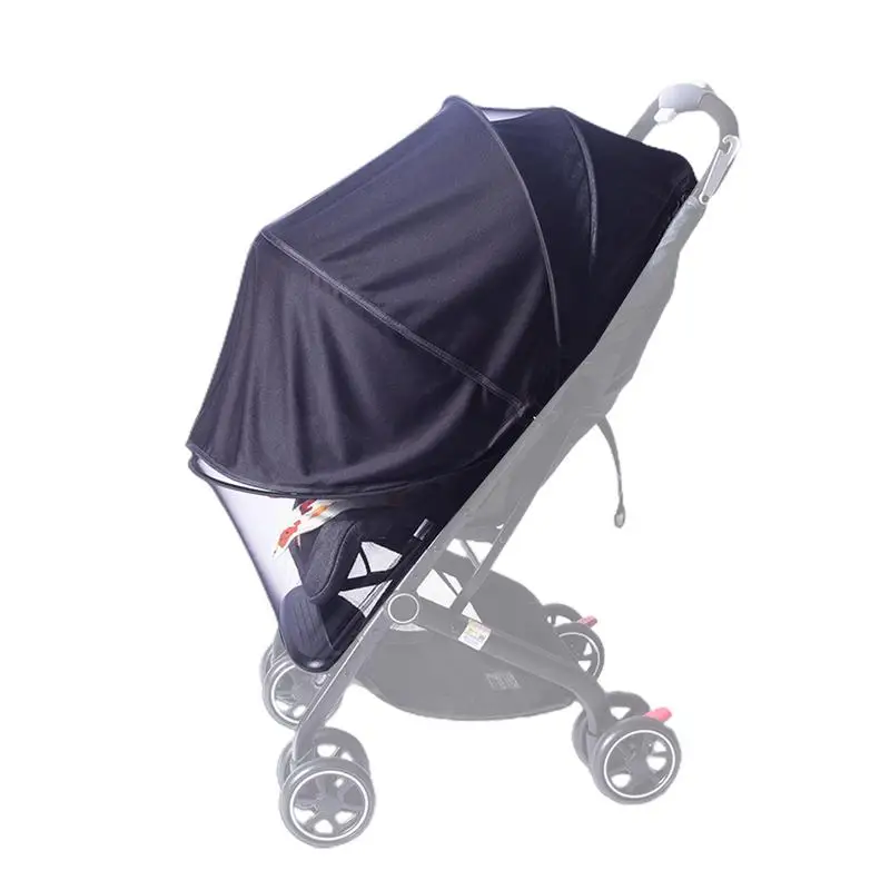 

Baby Stroller Mosquito Net Pram Insect Shield Adjustable Stroller Fly Net Breathable Double Zip Netting For Outdoor Strolling