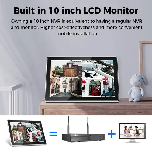 Hiseeu 3/5MP Wireless Security Cameras Kit Outdoor Waterproof IP Camera Surveillance CCTV System Set with 10.1" Monitor 10CH NVR - Image 6