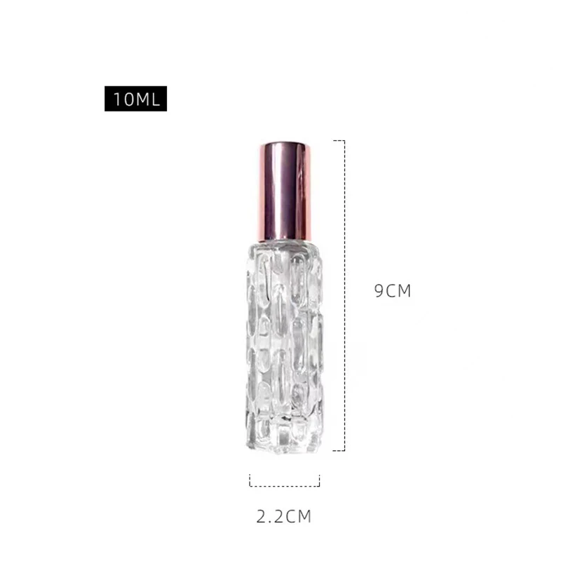 로즈 골드 유리 휴대용 리필 향수병 화장품 용기 빈 스프레이 분무기, 여행용 서브 병 10ml