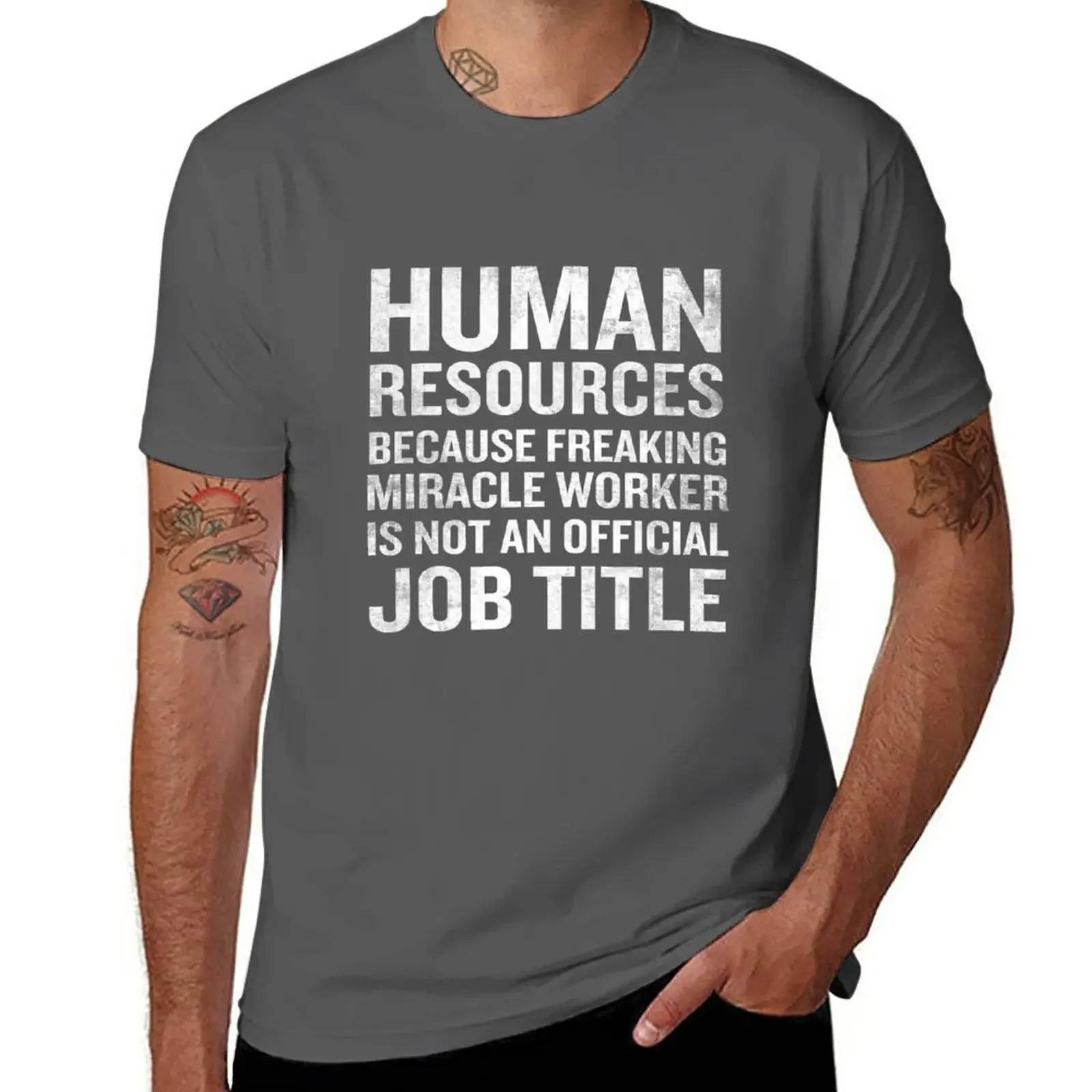Risorse Umane Miracle Worker Funny Hr Job Quote T-Shirt Camicetta Heavyweights Mens Graphic T-Shirt
