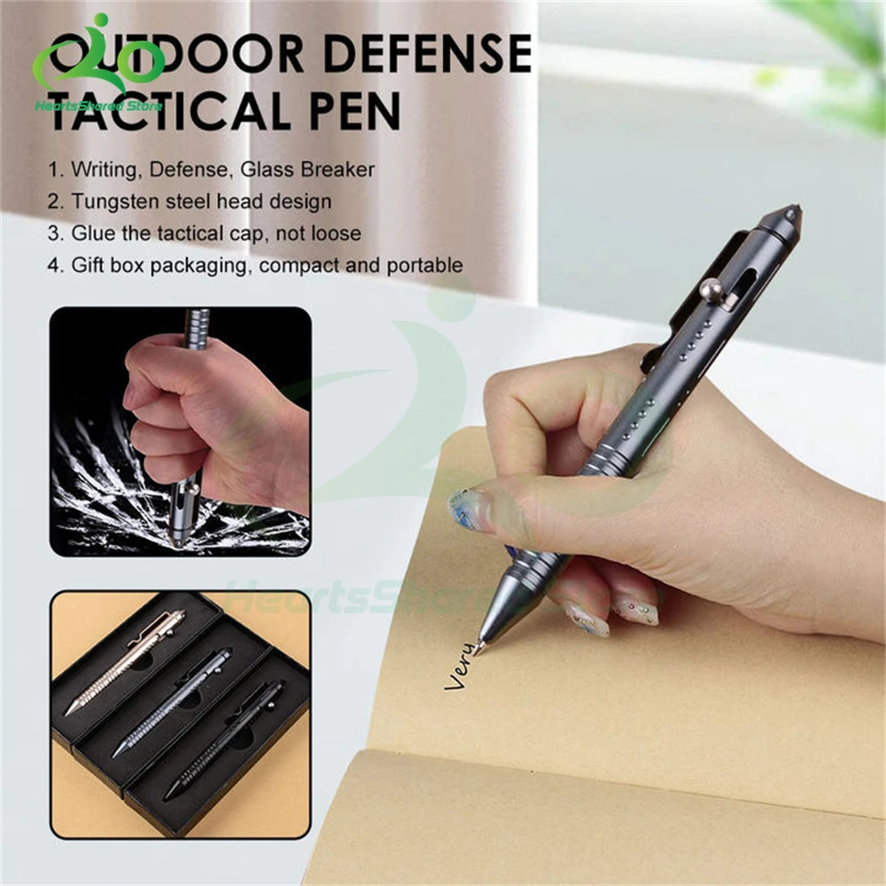 

Portable Tactical Pen Self Defense Glass Breaker Aluminum Alloy EDC Accessories For Outdoor Camp Emergency Kit Ball Point Pen