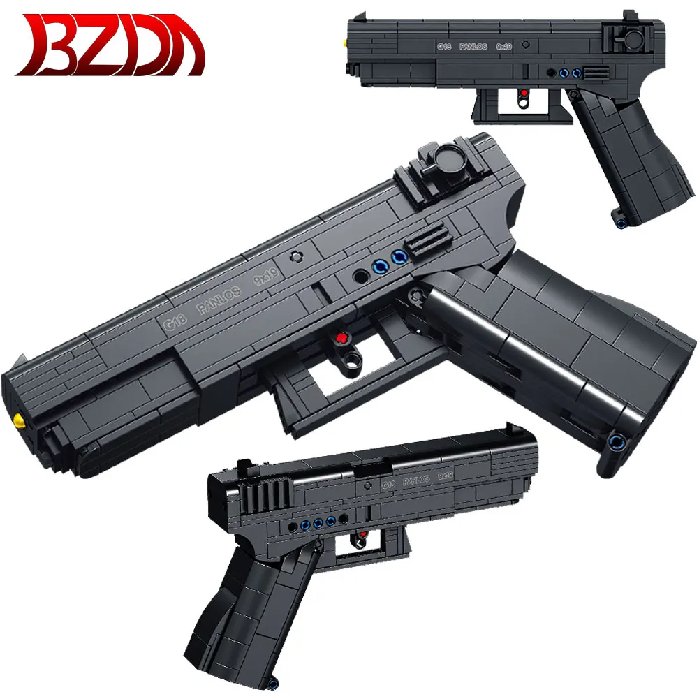 SEMBO WW2 German Military Gun G18 Pistol Technik Building Blocks MOC PUBG Automatic Pistols Shooting Game Bricks Toys For Boys | Игрушки и