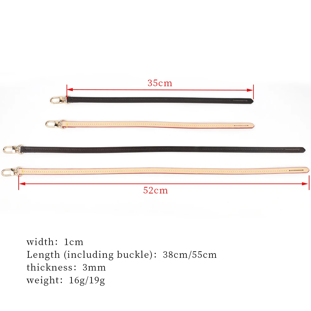 38/55/59CM Detachable Cowhide Bag Handle Replacement Bag Strap Genuine Leather Shoulder Strap Bag Accessories Fashion Strap