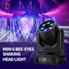 100W 6 Bee Eyes Moving Head 4in1 LED Mini Laser Beam Spot Light Stage Lighting DMX512 Remote Control For DJ Disco KTV Wash Light 5