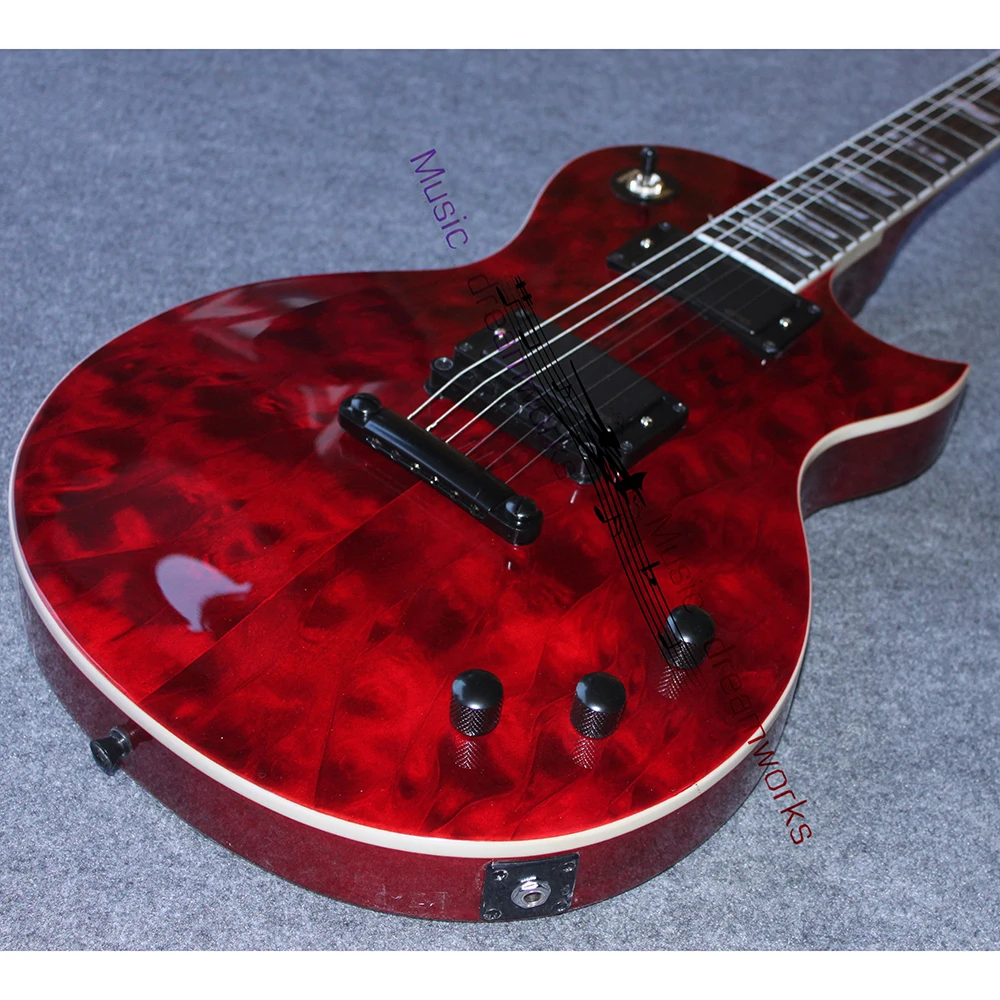 Custom ESP Electric Guitar,Red Quilted Maple veneer guitar,High Quality