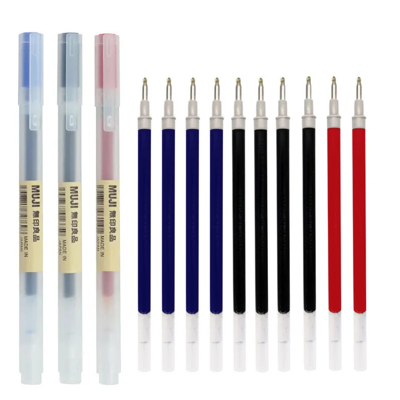 0.38/0.5mm Fine Gel Pen Blue/Black Ink Refills Rod Handle Gel Pen School Ballpoint Office Student Writing Stationery Gel Pens Gel Pen Refills Ballpoint Pen