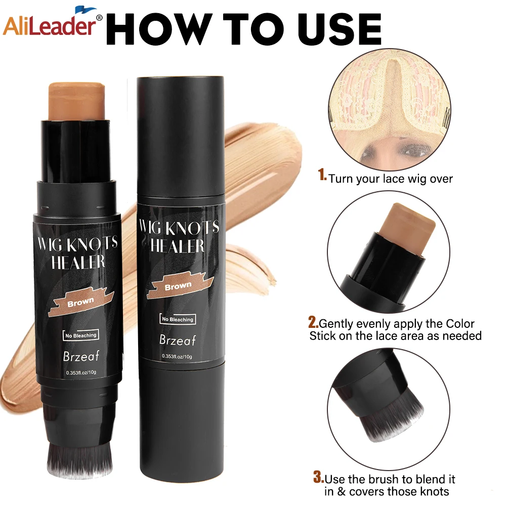 Lace Wig Knots Concealer Stick 4 Colors Lace Tint Spray For Lace Wig Concealer Stick Lace Tint Stick For Wigs Light/Dark Brown
