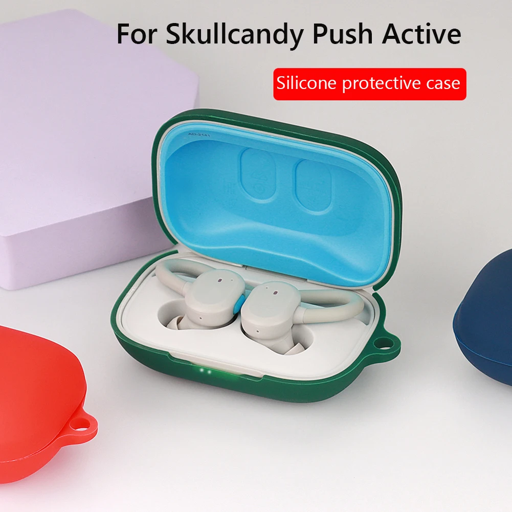 For Skullcandy Push Active Wireless Earphone Cases Cover with Hook