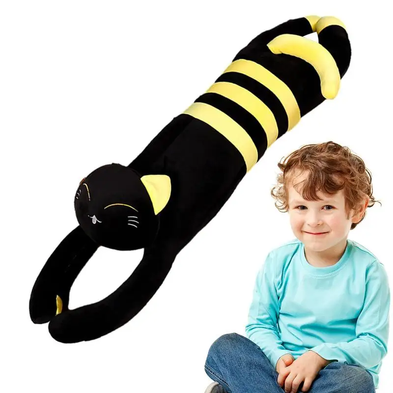 

Long Throw Sleeping Pillow Cat Design Stuffed Plush Comfortable Cat Shape Plush Toy Soft Cat Plush Pillow Gift For Children Kids