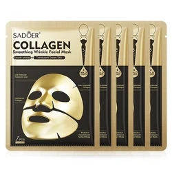 SADOER Radiant Glow Anti - Aging Collagen Facial Masks for Deep Moisturization and Wrinkle Reduction (5pcs)