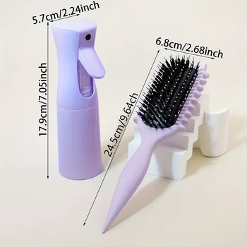 2PCS Hair Styling Brush & Mist Bottle Set 2