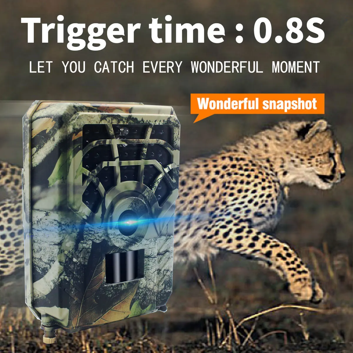 16 Million 1080P HD Infrared Camera, Outdoor Hunting Camera, Ultra-long Standby, 46-cell Night Vision, Waterproof Snapshot