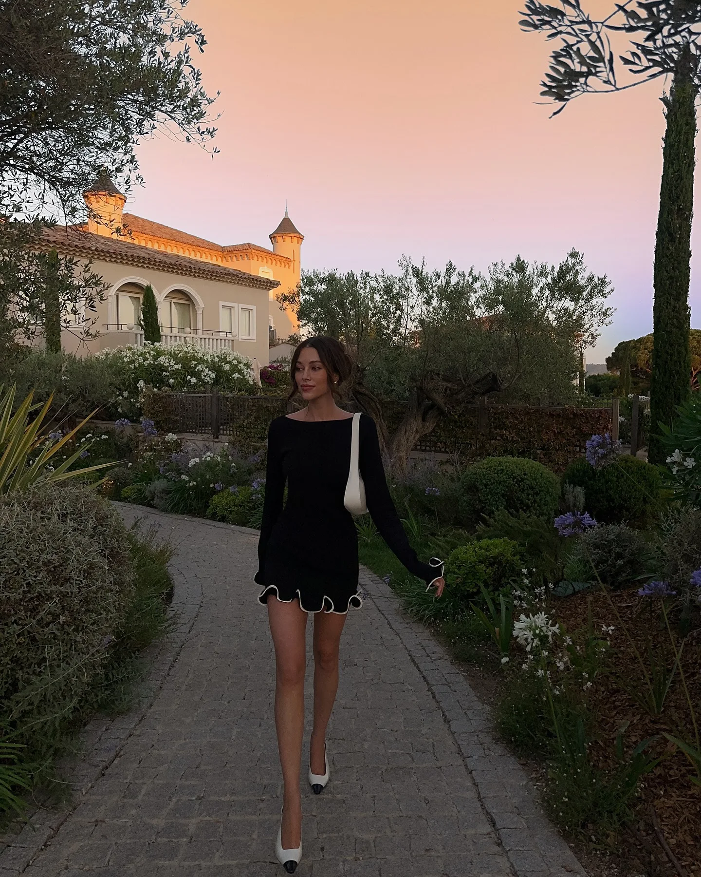 JULISSA MO Knitted Sexy Round Neck Ruffles Dress Women Black Long Sleeve Evening Dress Female Autumn Slim Elegant Party Clubwear