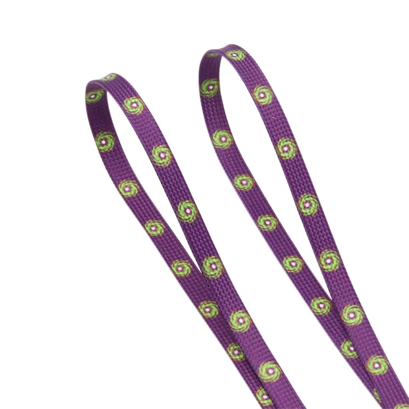 Weiou New Fantastic 7mm Purple Shoelaces With Prints Green Hurricane For Sneaker Sports Shoe Laces Clothing Accessories 60-180cm