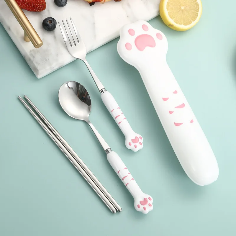 3-in-1 Cat Paw Cutlery Set