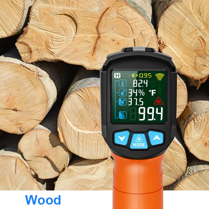 Non-contact Infrared Thermometer Digital Pyrometer Laser Temperature Meter Imager Hygrometer IR Termometro Color LCD Light Alarm thermometer hygrometer digital thermometer hygrometer thermometer infrared thermometer
