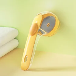 Pet Bath Brush & Grooming Tool - Essential Massage & Hair Remover (YELLOW)