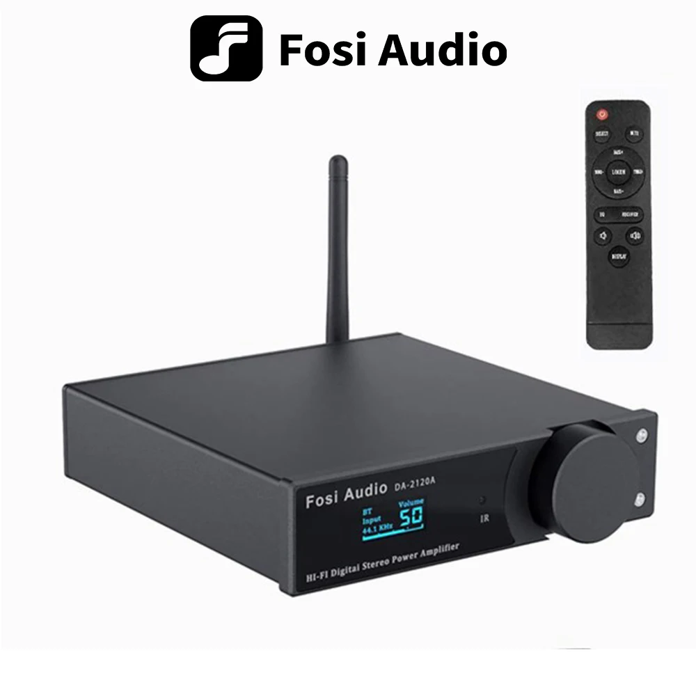 Fosi Audio DA2120A 블루투스 앰프 스테레오 오디오 무선 DAC 앰프 Hifi 클래스 D 파워 앰프 50W x2 스피커..