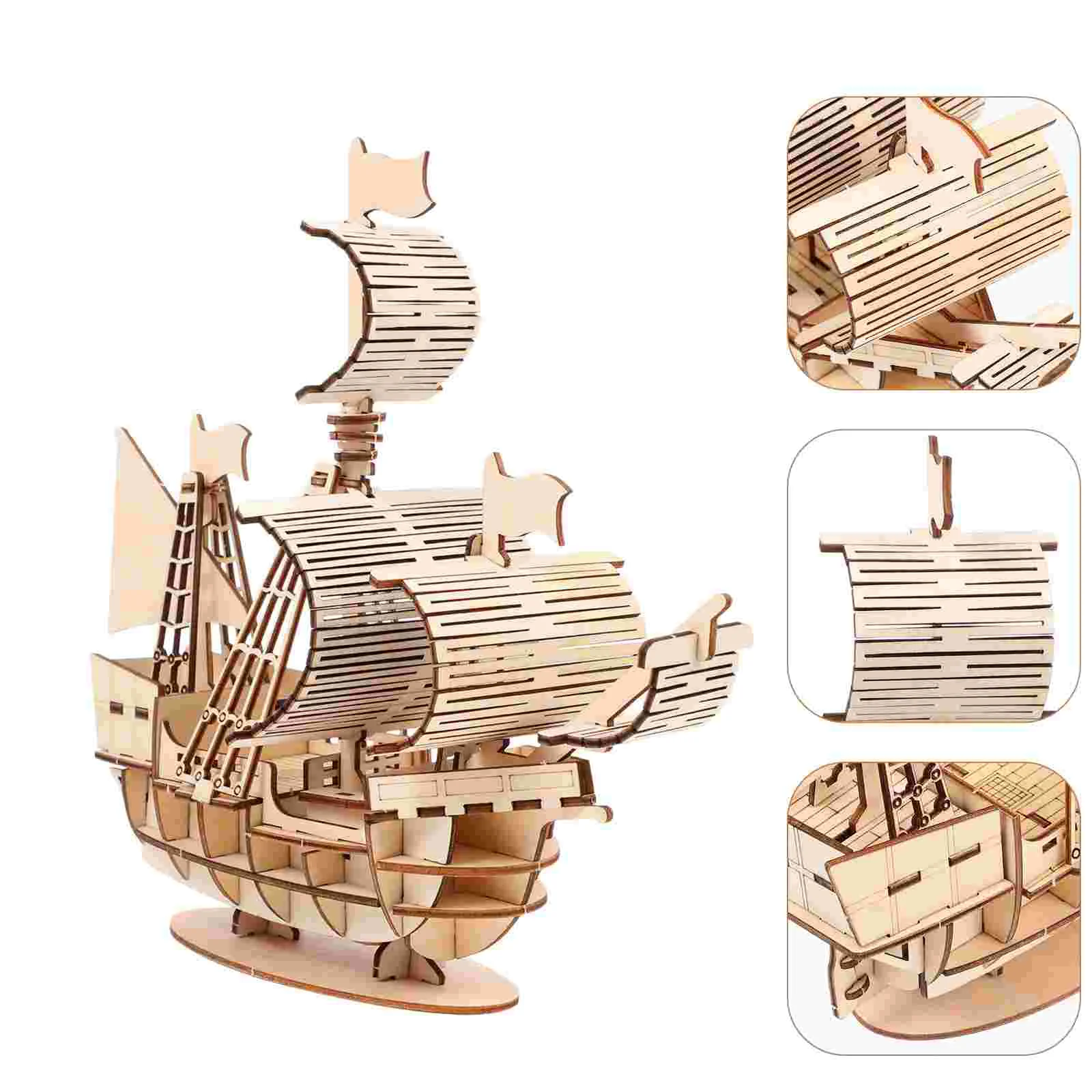 

Diorama 3D Sailing Ship Puzzle Toy Model Wooden Assembly Assembled DIY Puzzles Building Playset
