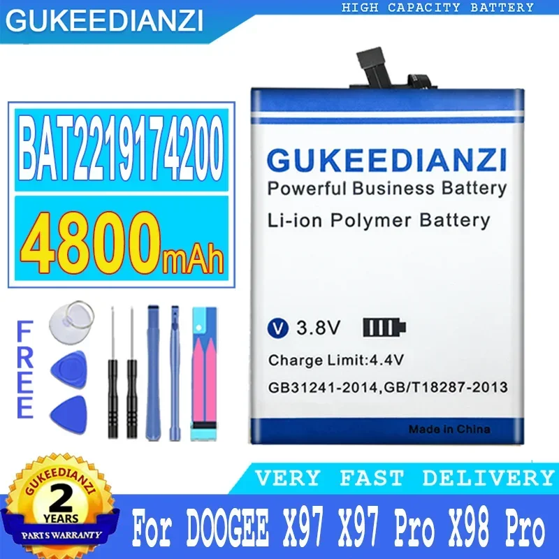 

4800mAh GUKEEDIANZI Battery BAT2219174200 For DOOGEE X97/X98 Pro X98Pro X97Pro Big Power Bateria