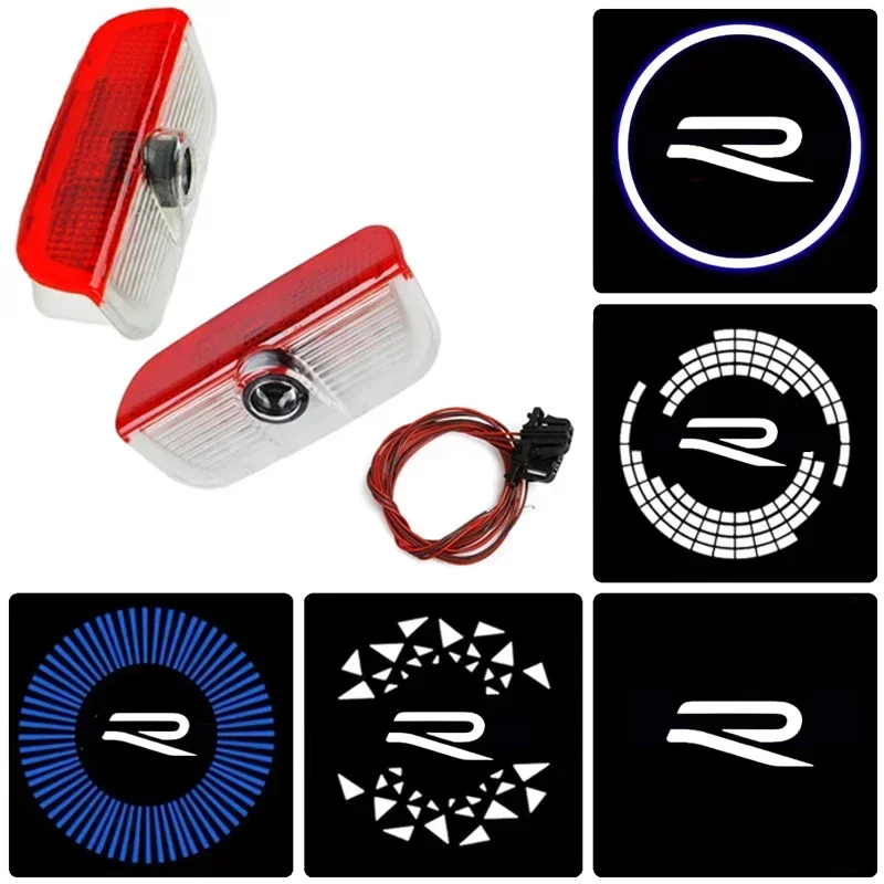 2Pcs Led Car Door Welcome Light Logo Per Vw New R Logo Golf Tiguan Arteon Polo Bora Passat Jetta Touareg Lampada Per Proiettore Di Cortesia