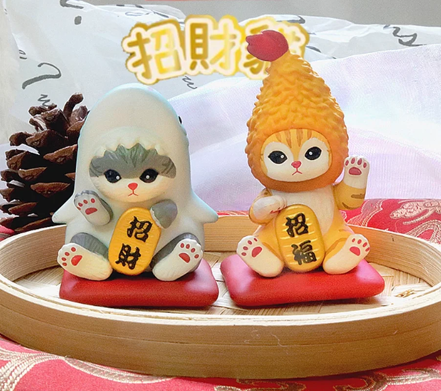 모후산드 행운의 고양이 액션 피규어 귀여운 침실 장식 카와이 애니메이션 피규어 어린이 장난감 소녀들을 위한 깜짝 선물 기념품