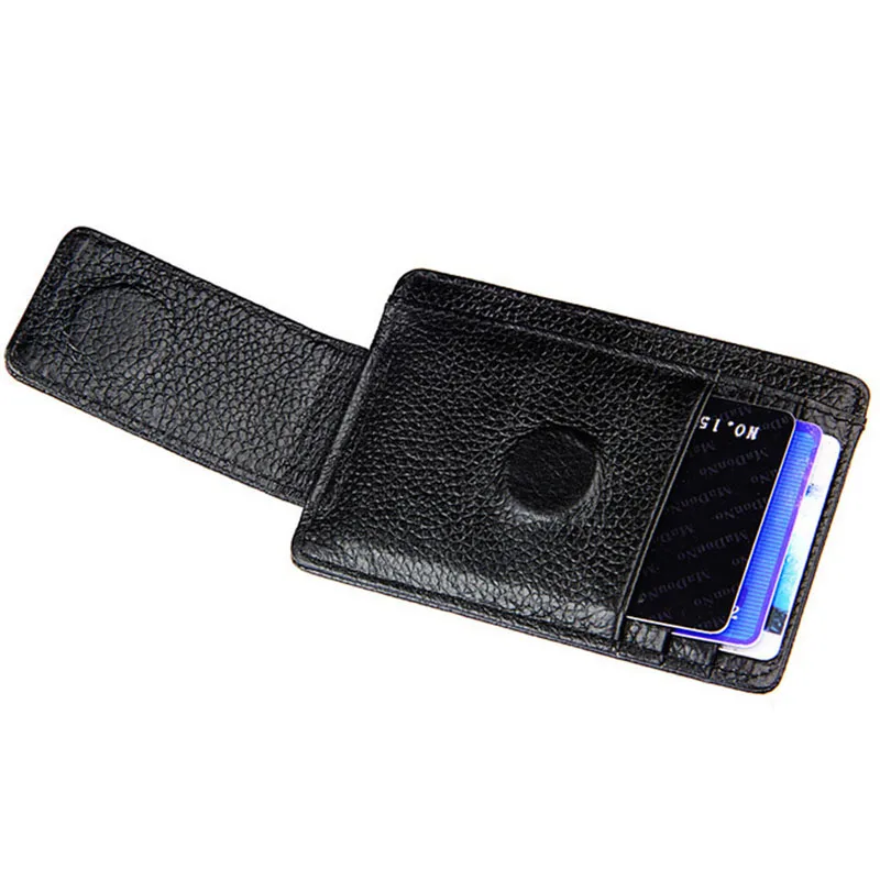 Mens Leather Money Clip Slim Front Pocket Wallet ID Credit Card Holder