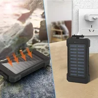 200000mAh Portable Solar Power Bank External Battery Fast Charging Waterproof Powerbank with SOS Flashlight Poverbank for Xiaomi 2