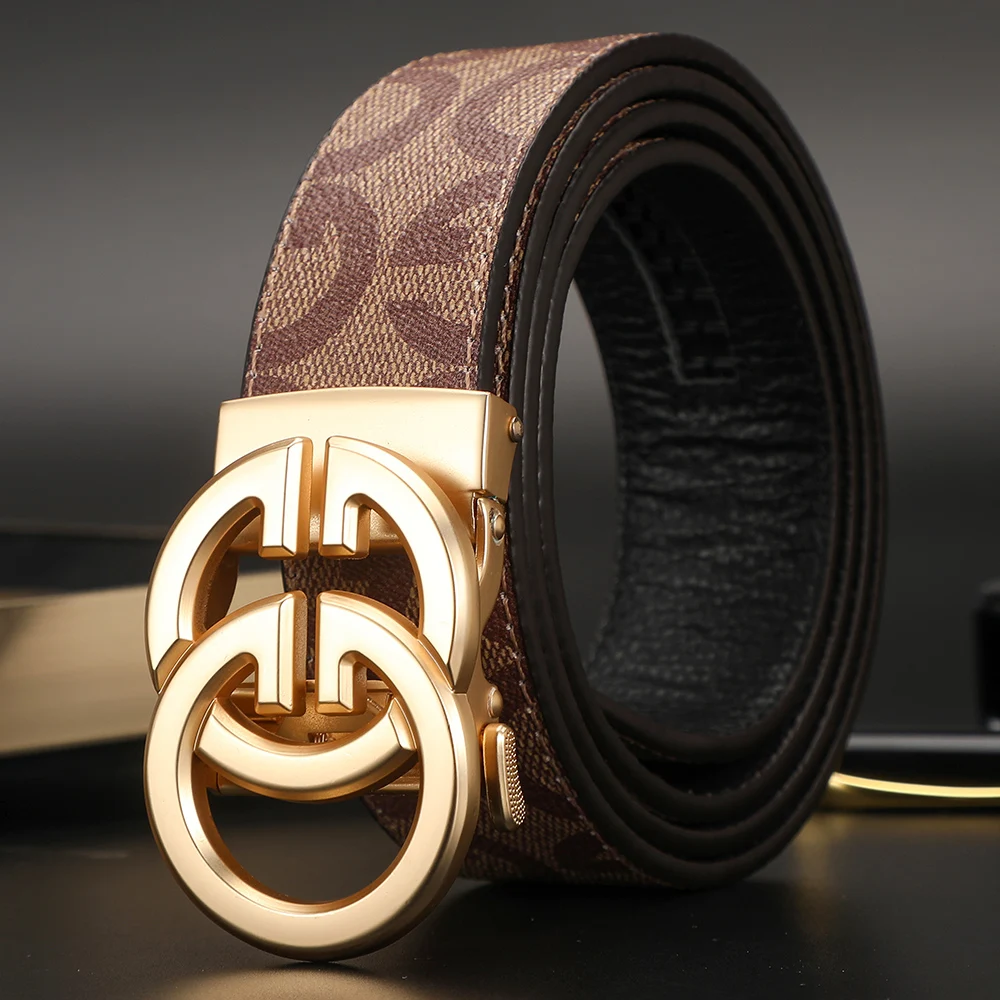 Business Men Belts Luxury Brand Famous Genuine Leather Male Belts for Women High Quality Designers Double G Buckle jeans Strap