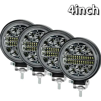 작업용 LED 헤드라이트 바 LED 라이트 바 스포트라이트, 오프로드 LED 3030 LED 34SMD, 트랙터 트럭 운전 안개등용, 4 인치, 102W