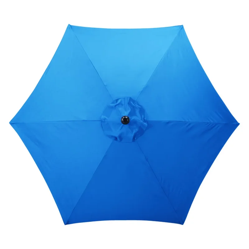 Living Accents 9' Outdoor Patio Market Umbrella, Push Button Tilt, Crank, 6 Ribs, Royal Blue 9ft stone round outdoor tilting market patio umbrella with crank umbrella base