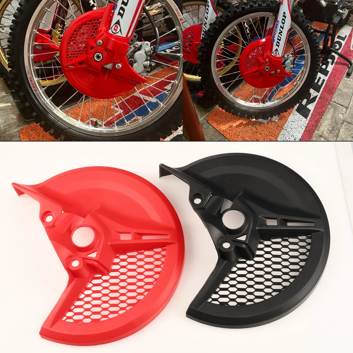Motocross Front Brake Disc Cover Rotor Guards Rear Calipers Plastic 