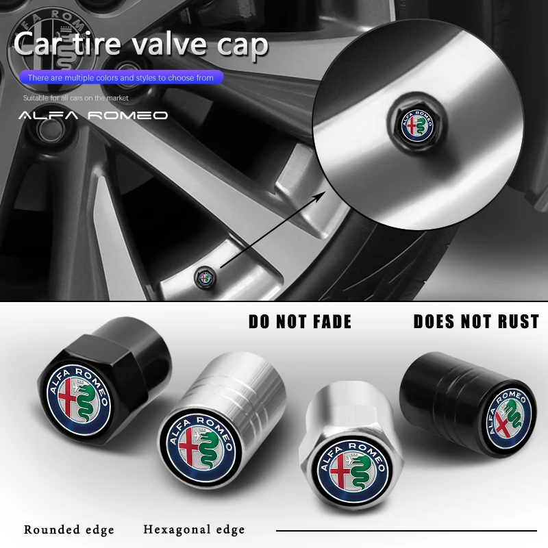 Aluminum Alloy Car Tire Valve Caps - Premium Wheel Air Stem Covers