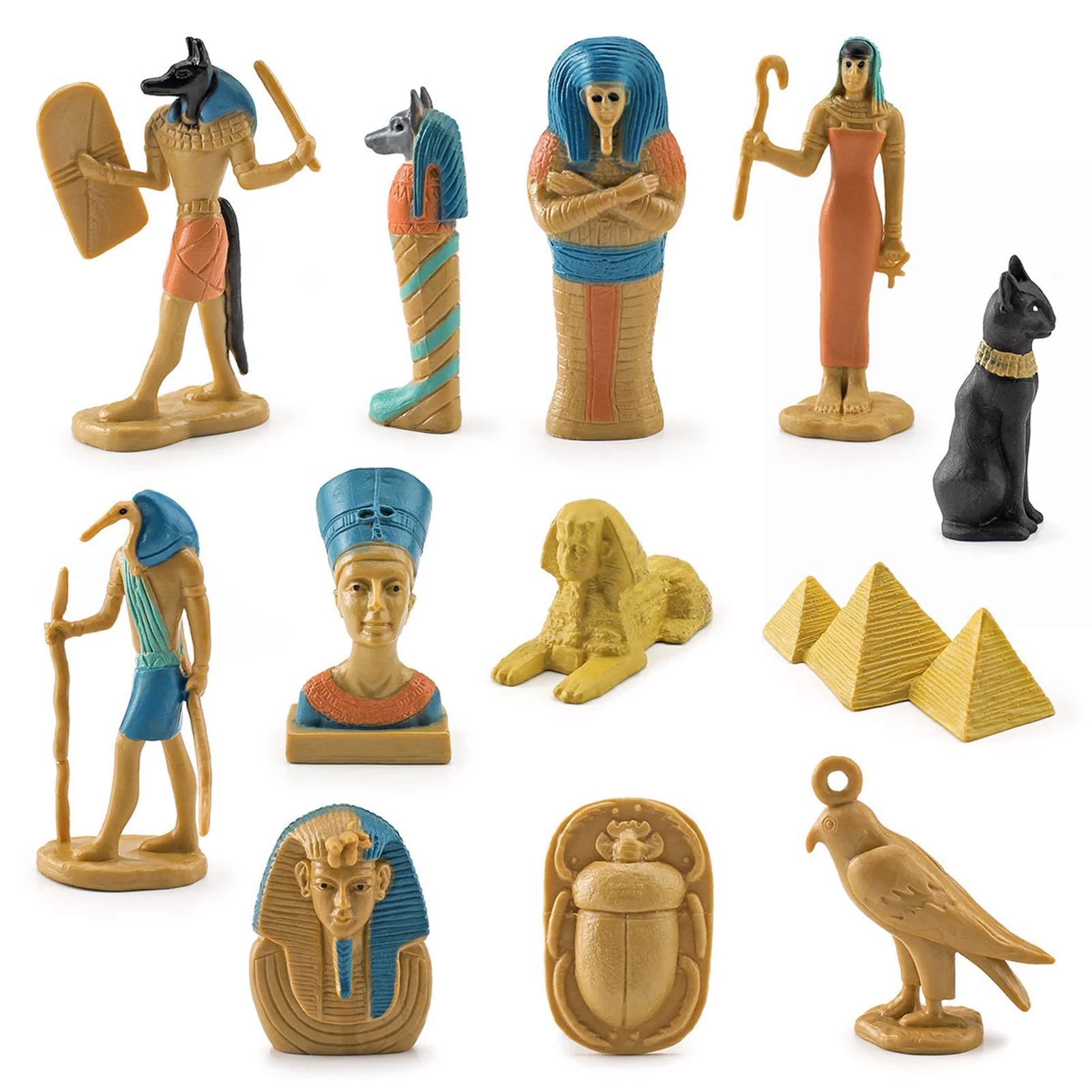 12個のシミュレーション古代エジプトモデルの装飾品ミニチュア