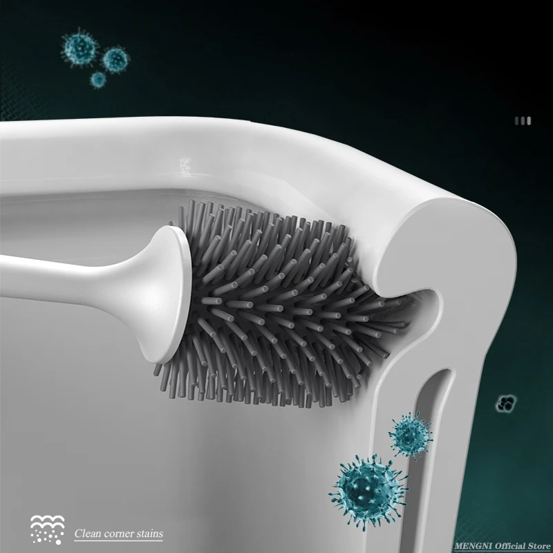 MENGNI-Silicone Toilet Brush Cleaner Brush Wall Floor Bathtubs And Accessories thumbnail 8