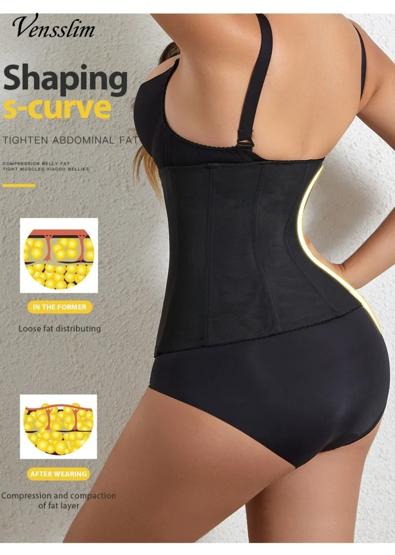 Vensslim S-6XL Plus Größe Taille Trainer Korsett Frauen Body Shaper Abnehmen Gürtel Bauch Control Haken Wrpa Bauch Kompression Strap – Detail 5