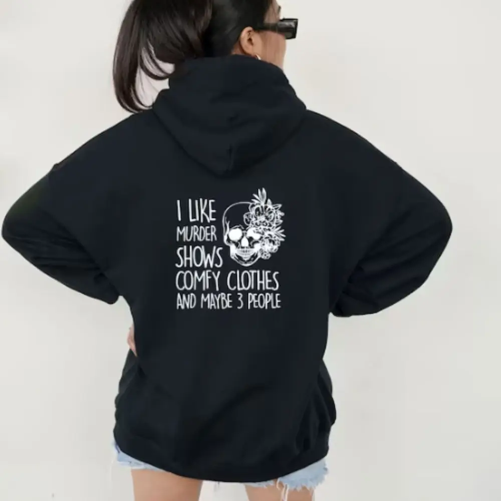 Comfy Clothes Hoodie Halloween Spooky Hoodie Sweater Floral Skull Sweatshirt Women Printed Shirt