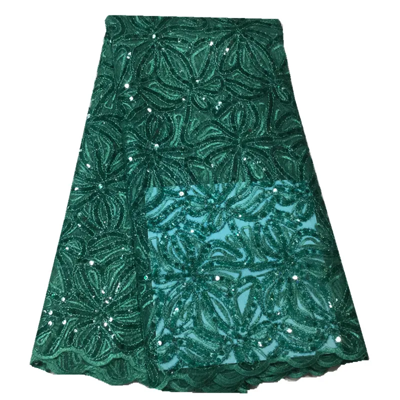 

African Lace Fabric with Sequins for Women Dress, Lace Embroidery, French Net Lace