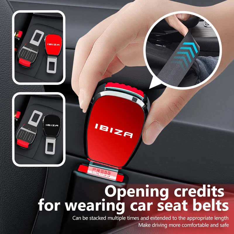 Clip di estensione regolabile per fibbia cintura di sicurezza in lega per Seat Exeo Altea Arona Toledo Ibiza Leon Cupra E-racer