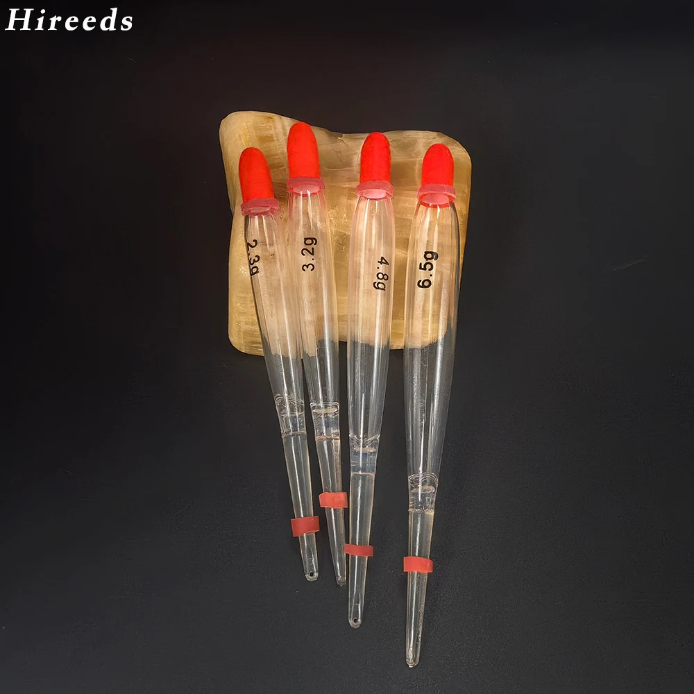 5 flotteurs plastique haute densité transparents accents orange pour pêche à la mouche saumon truite