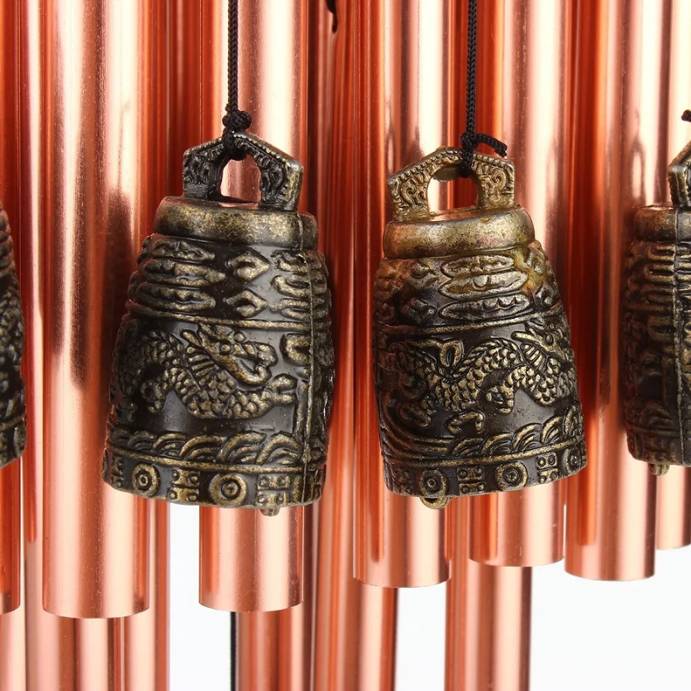 Outdoor Indoor 28 Metal Tube Wind Chime with Copper Bell Large Windchimes for Patio Garden Terrace W3089 5